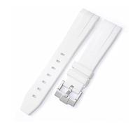 NZVCQVPU Curved End 20mm Nature Fluorine Rubber Watchband Replace For Strap New Green Submariner Explorer 2 Role WatchBands