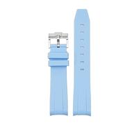 NZVCQVPU Curved End 20mm Nature Fluorine Rubber Watchband Replace For Strap New Green Submariner Explorer 2 Role WatchBands