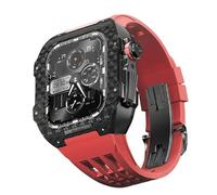 NZVCQVPU Dernière sangle de fluorbber de carbone en fibre de carbone légère , pour le 8/7/6/5/4 STRAPE DE REMPLACEMENT SERIE , pour Iwatch 44/45 mm Kit de mise à niveau du groupe de montre