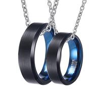 NZVCQVPU Ensemble en acier, colliers 6 mm Collier de bord biseauté à bague brossée noire 6 mm