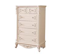 NZVCQVPU European 6-Drawer Chest of Drawers - White Tall Dresser Cabinet for Living Room & Bedroom Storage Stylish Modern Design Large Capacity Bedside Furniture