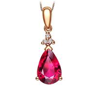 NZVCQVPU Femmes 1.15ct Collier Tourmaline Forme de poire Collier pendentif rouge 18K Rose