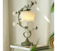 NZVCQVPU Floral Bionic Green Table Lamp with Glass Shades for Living Room and Bedroom