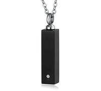 NZVCQVPU for Steel, Memory Chain Rectangular Memorial Locket for Men with Funnel Kit & Bag