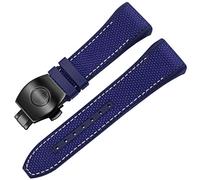 NZVCQVPU Franck Muller V45 Series 28mm Genuine Silicone Watchband Black Blue Folding Buckle Watch Strap