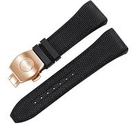 NZVCQVPU Franck Muller V45 Series 28mm Genuine Silicone Watchband Black Blue Folding Buckle Watch Strap
