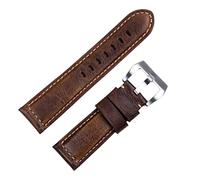 NZVCQVPU Handmade Watch Band Accessories Retro Vintage Crazy Horse 24mm Strap Tang Buckle