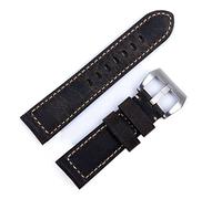 NZVCQVPU Handmade Watch Band Accessories Retro Vintage Crazy Horse 24mm Strap Tang Buckle