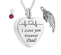 NZVCQVPU Jewelry Dad, Jewelry Men Steel Shape I Love You Forever Dad for Women with Funnel Kit & Bag