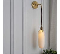 NZVCQVPU Light Ceiling Lamp and Japanese Brass Ceramics Lamp Retro Translucent Ceramics Bathroom White Simplified Brass Bedroom Bedside Aisle