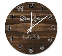 NZVCQVPU Live Love Lake Wall Clock Wood Grain Crack Round Decorative Clocks Battery Operated 15 inch Non-Ticking Farmhouse Home Decor for Living Room Kitchen Bedroom Bathroom