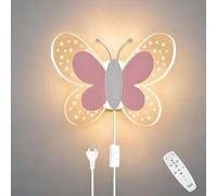 NZVCQVPU Living Room Sconce 12W LED Lamp with Switch, Dimmable Butterfly Light, Light Fixture with Remote Control, Indoor