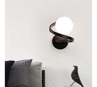 NZVCQVPU Living Room Sconce Creative Spiral Ball Indoor Bedside Lamp Clear Glass Ball Lamp Black Bed Hallway, Black