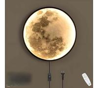 NZVCQVPU Living Room Wall Sconce LED Moon Light Indoor Dimmable with Remote Control and Wired Lighting 3000K-6000K,100CM