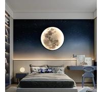 NZVCQVPU Living Room Wall Sconce LED Moon Light Indoor Dimmable with Remote Control and Wired Lighting 3000K-6000K,100CM