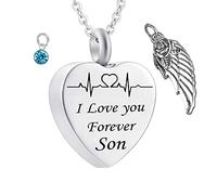 NZVCQVPU Loss of A Son for Ashes, Keepsake Steel I Love You Forever Son for Men with Funnel Kit & Bag