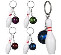 NZVCQVPU Lot de 10 mini porte-clés de bowling sur le thème du sport pour sacs, sacs à dos, portefeuilles, décoration créative Couleurs aléatoires