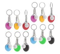 NZVCQVPU Lot de 12 mini porte-clés réalistes en forme de raquette de tennis de table pour les amateurs de sport, sacs à main pour sacs et sacs à dos