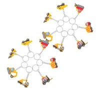 NZVCQVPU Lot de 12 porte-clés en PVC pour cadeaux de fête, bulldozer, pelle, camion de ciment, tracteur, clé de voiture, pendentifs pour enfants, fournitures d'anniversaire et de fête prénatale