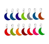 NZVCQVPU Lot de 14 porte-clés avec pendentif réfléchissant en forme de lune, équipement réfléchissant haute visibilité pour garçons et filles, sacs à dos, réflecteurs de visibilité nocturne pour