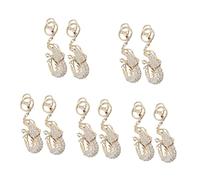 NZVCQVPU Lot de 2 écrevisses porte-clés en alliage porte-clés décoratif strass métal, pièces blanches, 14.40X4.50X1.00CMx2pcs