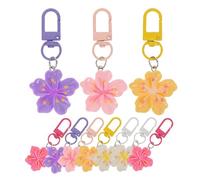 NZVCQVPU Lot de 20 porte-clés en forme de fleur de cerisier légers en vrac pour sacs, accessoires de voiture et clés, pendentif romantique pour femmes, amis, couples et sacs à dos