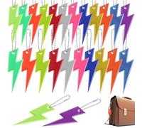 NZVCQVPU Lot de 24 pendentifs réfléchissants avec chaînes réfléchissantes de sécurité en PVC aux couleurs vives pour sacs à dos, vélos, activités de plein air telles que la course, la randonnée, le