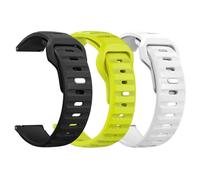 NZVCQVPU Lot de 3 bracelets de montre robustes de 20 mm et 22 mm, à dégagement rapide avec boucle carrée en métal redessinée, bracelet de rechange en silicone souple respirant pour homme et femme, 20
