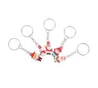 NZVCQVPU Lot de 5 mini porte-clés en forme de Père Noël - Accessoires de dessin animé - Pour sacs - Pour les fêtes de fin d'année