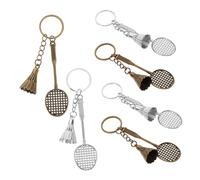 NZVCQVPU Lot de 6 porte-clés en métal argenté et bronze avec volants de badminton pour joueurs de badminton, femmes et hommes, porte-clés élégants, cadeau d'anniversaire