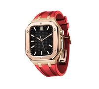 NZVCQVPU Military Protective Metal Case WatchBands For Series 7 SE 6 5 4 Silicone Strap Shockproof Bumper 45mm 44mm Watch Mod Kit Accessories