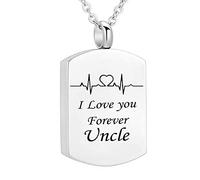 NZVCQVPU Necklace, Cat Remembrance Steel I Love You Forever... Memorial Locket for Men Women with Funnel Kit & Bag