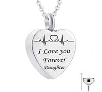 NZVCQVPU Pendant, Chains Steel I Love You Forever... Memorial Locket for Men with Funnel Kit & Bag