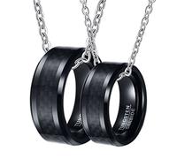 NZVCQVPU Pendentif en acier, colliers à anneaux pour colliers de bord biseautés à anneau en fibre de carbone de 8 mm