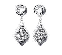 NZVCQVPU Plugs Gauges, Tournels en acier inoxydable 2pcs Gauges pour femmes Vintage en vinton