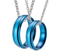 NZVCQVPU Pour la bague de couples, couple Set Blue en acier inoxydable Personnalisez Blue Ring 6 mm Comfort Fit Gift for Women