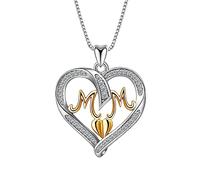 NZVCQVPU pour les femmes, chaîne 925 Colliers de maman double zirconi