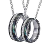 NZVCQVPU Promesse en acier, coque en incrustation de l'anneau de 8 mm sur mesure et collier en métal