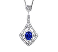 NZVCQVPU Sapphire pour femmes, colliers blancs bleus à longue chaîne