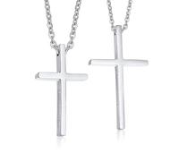 NZVCQVPU Ses colliers et siens pour les couples, collier assorti pour les couples en acier inoxydable en argent croix
