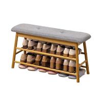 NZVCQVPU Shoe Storage Bench with Cushioned Seat 2-Tier nizer Shelf for Bedroom Corridor & Balcony - Stylish Shoe Rack with Storage Compartment for Easy Access & Space Saving.