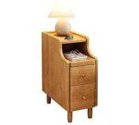 NZVCQVPU Slim Narrow Bedside Table Set - 30cm Modern Nightstand with Drawers for Small Spaces - Stylish Black & White End Table for Bedroom - 2pcs Compact Design