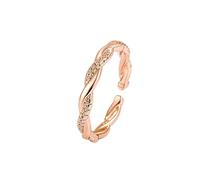 NZVCQVPU Style Fried Pâte Twists Ring Jewelry Anneau de luxe Anniversaire Birthday Party Gift