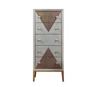 NZVCQVPU Tall 5-Drawer Vintage Dresser Solid Wood Chest of Drawers with Metal Feet Elegant Storage Solution for Hallway Entryway & Bedroom - Light Luxury Design