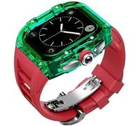 NZVCQVPU Transparent Watch Case Rubber Band,For Series 8/7/6/5/4/SE 45mm 44mm,Watch Case Sport Breathable Strap Stainless Steel Clasp Replacement Accessories