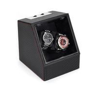 NZVCQVPU Winder Automatic Double Winders pour 2 Montres PU Le Cuir en Cuir en Bois Rotation de Montres rotatives Affichage Boîte de boîtier 4 TPD Modes AUTRAINE MÉCANIQUE AUTRAIN