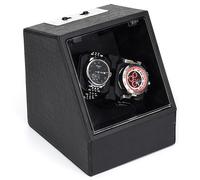 NZVCQVPU Winder Automatic Double Winders pour 2 Montres PU Le Cuir en Cuir en Bois Rotation de Montres rotatives Affichage Boîte de boîtier 4 TPD Modes AUTRAINE MÉCANIQUE AUTRAIN