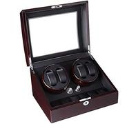 NZVCQVPU Winder Winder Box Automatic Winder Box 4 Watches + 6 Automatic Watchwinder Wooden Box for Storage Position Quieter Motor Show Window with Lock Winder