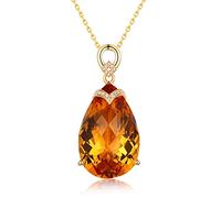 NZVCQVPU Women's Necklace 750 Drop Citrine 22.86Ct Pendant Chain Wedding