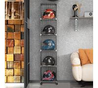 NZVZGKTNTW Armoire De Rangement for Casque De Moto, Vitrine Empilable en Métal, Organisateur De Rangement en Forme De Cube en Fil, for Moto, Course, Casques De Baseball Et Souvenirs(5 grids)